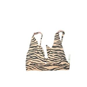 Aerie Tan and Black Patterned Bikini Top